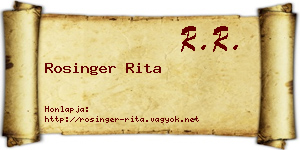 Rosinger Rita névjegykártya